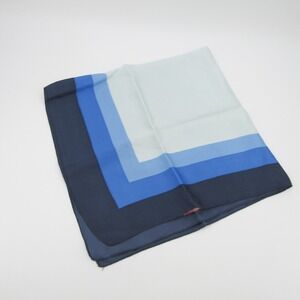 Vintage Morsly New York Italy Blue Ombre Acetate Scarf Pocket Square